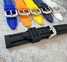 Divers Silicone Centre Ridge Rubber Watch Strap Band 18mm 20mm 22mm 24mm