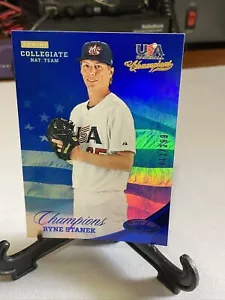 2013 USA Baseball Champions Certified National Team Mirror Blue /299 Ryne Stanek - Picture 1 of 15