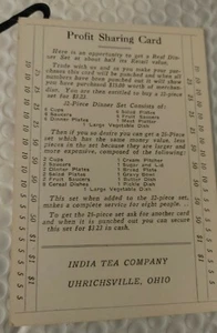 Vintage Indien Tea Co Uhrichsville Gewinnbeteiligung Postkarte - Bild 1 von 2