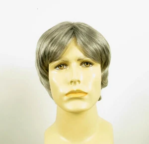 Kurze Perücke für Männer Naturhaar grau weiß Poly Mesh Ref MARTIN 44 - Bild 1 von 8