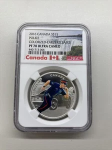 2016 Canada S$15 National Heroes Police Colorized ER NGC PF70 Ultra Cameo - Imagen 1 de 2