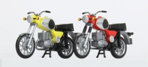 H0 Komplettmodell des Motorrad 2x MZ TS 250 rot und gelb Kres 10261 1:87 - Bild 1 von 1