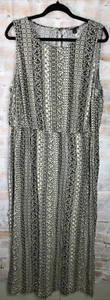 Torrid Rayon Spandex Sleeveless Long Dress Black White Floral Women's Plus Sz 3 - Picture 1 of 7