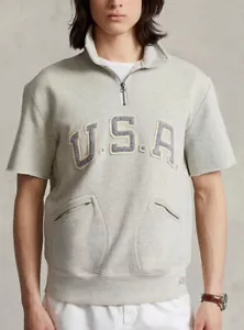 Polo Ralph Lauren USA Fleece Short-Sleeve Sweatshirt $198 - M - Picture 1 of 3