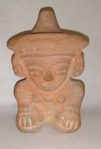 Outstanding Pre-Columbian Mayan Terracotta Whistle ~ Male Figure - C.300 - 900AD - Picture 1 of 8