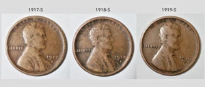 Centavos de trigo 1917-S 1918-S 1919-S, monedas de alta calidad (8+ artículos se envían gratis) - Imagen 1 de 2