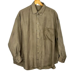 Camicia donna MNG Mango manica lunga 100% seta con bottoni taglia L classica Luxe Carriera - Foto 1 di 9