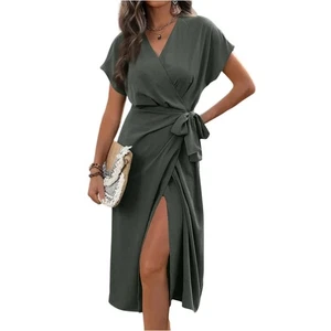 Slit Wrap and Tie Dress - Bild 1 von 28