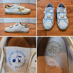 Zapatillas Golden Goose Old School Edición Limitada Cuero Blanco Dorado EU35 / US 6 - Imagen 1 de 16