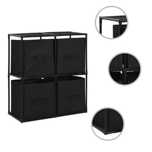 Storage Cabinet Black Steel frame and polyester fabric Medium - Picture 1 of 7