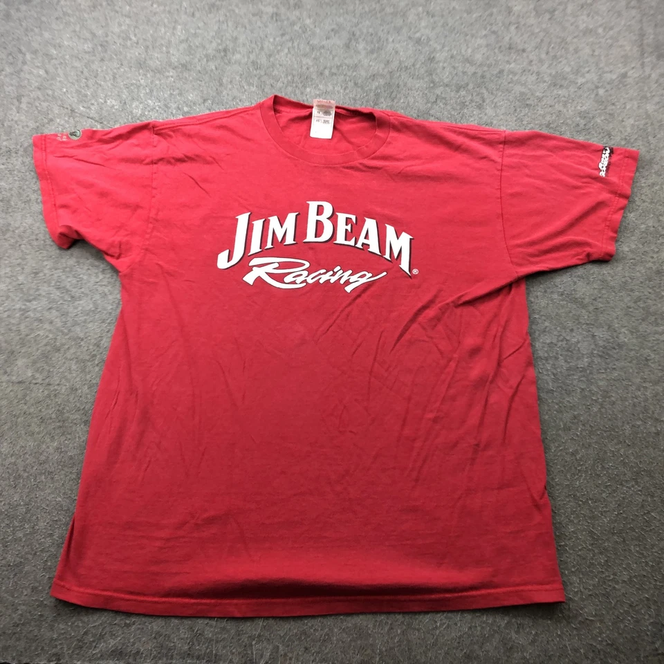 Винтажная мужская гоночная рубашка Jim Beam XL красная Robby Gordon Drink Smart NASCAR - Изображение 1 из 4