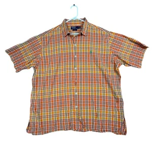 Polo by Ralph Lauren Caldwell XL Plaid Short Sleeve Button Down Shirt Orange - Picture 1 of 9