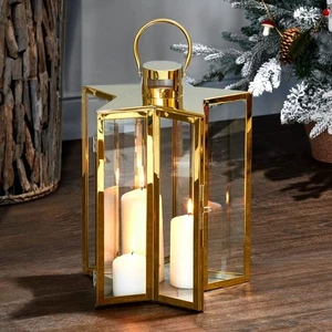 Linterna Estrella Oro Elegancia Colgante De Pie Decoración Del Hogar Exhibición Festiva Navidad - Imagen 1 de 4