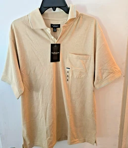 Van Huesen Men's Short Sleeve Polo Shirt Medium -Beige- NWT New with Tags - Picture 1 of 3
