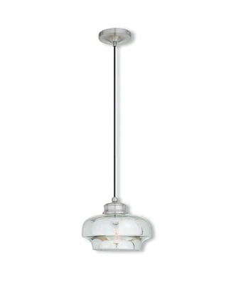 Mini colgante de vidrio artístico Livex Lighting 40607-91 níquel cepillado Foto 1 de 4