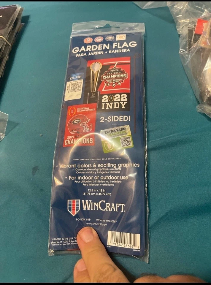 Georgia Bulldogs 2021 National Champions 2 Sided Garden Flag  12x18.  NCAA LICEN - Image 1 of 1