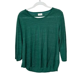 Poetry 100% Linen Jersey Round Neck Top In Dark Jade Women’s Size US 8 UK 12 - Picture 1 of 9