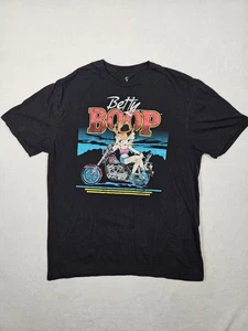 Betty Boop Biker Motorcycle T Shirt Men's Large Black - Picture 1 of 7