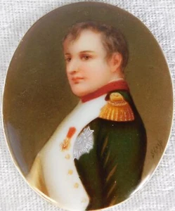 Antique 1800's Firenze Napoleon Bonaparte Miniature Porcelain Signed Portrait - Picture 1 of 10