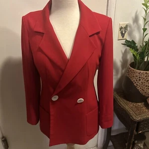 zara red blazer women small 36 Bust ; 26 Length - Picture 1 of 9