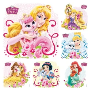 25 Disney Princess Palace Pets  tickers Party Favors Ariel Cinderella  2.5" - Picture 1 of 1