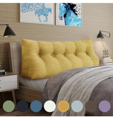 Almohada de cabecero soporte de posicionamiento triangular WOWMAX amarillo Queen Foto 1 de 3