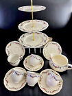 Alfred Meakin Cream Floral High Tea Set With Cake Stand, English c1945, VGC