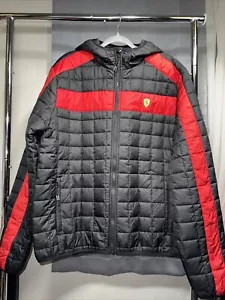 NEW Ferrari × Scuderia Ferrari Ferrari Logo Racing Bomber Jacket Black Red XL - Picture 1 of 8