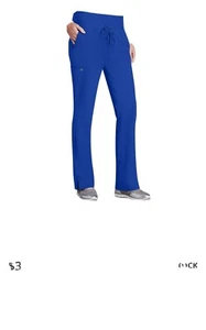 NWT Barco One 5PKT Yoga Waistband Cobalt Blue Women’s Scrub Pants Medium Petite - Picture 1 of 5