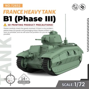 SSMODEL SS72652 1/72 25mm Kit Modelo Militar Francia B1 Tanque Pesado (Fase III) - Imagen 1 de 10