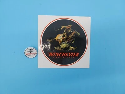 Winchester Ammunition Firearms Logo Decal 4 1/4" Round Sticker with a pin - Image 1 of 3