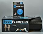 PBLX 18 inch Full Body Massage Foam Roller AND Mini 9 inch Pilates Ball