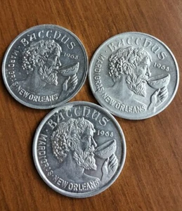 MARDI GRAS TOKEN 3 Krewe of Bacchus 70 Rember When 75 Circus 80 Under Sea World - Picture 1 of 8
