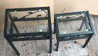 Outdoor Or Indoor Set Of Wrought Iron Nest Of Tables Glass Top