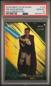 2018 FINEST STAR WARS #118 SP OBI-WAN KENOBI GOLD REFRACTOR /50 PSA 10 GEM MINT - Picture 1 of 2