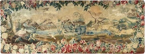 2x6 18th Century Antique Flemish Tapestry Bird Verdure Wool & Silk 61cmx165cm - Picture 1 of 10