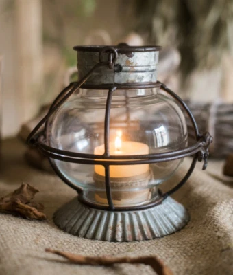 Candelabro retro envejecido de granja candelabro candelabro decoración de exhibición vintage Foto 1 de 4