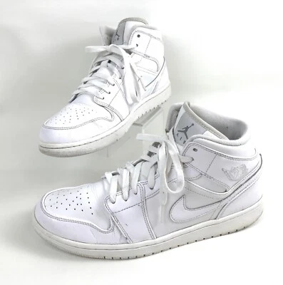 Nike Air Jordan 1 Mid 554724-100 Hombres Blanco Baloncesto 2013 Zapatos Talla 9.5 Sin Plantilla Foto 1 de 4