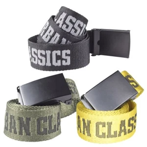 Urban Classics Jaquard Logo Belt 120 CM Basic Woven Belt Metal Buckle Black - Picture 1 of 24