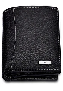 New Black Bi-Fold Leather Men's Wallet RFID Protection Gift Item - Picture 1 of 7