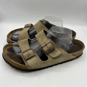 Birkenstock Arizona Taupe Suede Leather Sandals Soft Footbed Shoes Men's 11 M - Picture 1 of 7
