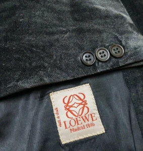 vintage Loewe handtailored bespoke 100% cotton velvet gray classic blazer 40R - Picture 1 of 10