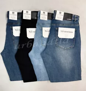Men's Loose Fit Stretch Washed Denim Jeans Size 28-44 DL1007 - Picture 1 of 7