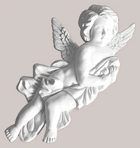 A-02L Ornamento PU Antiurto Esclusiva Pezzo Decorativo Parete Angelo 17,3 x 32,8 - Foto 1 di 1