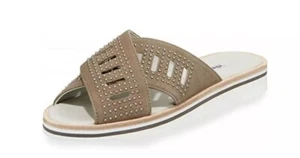 NEW Charles David Sneaky Studded Beige Leather Slide, Retail $228, Size 11 - Picture 1 of 5