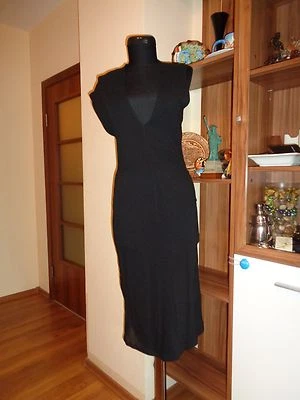 VESTIDO MIDI NARCISO RODRIGUEZ NEGRO ELÁSTICO CAPAS TUL JERSEY SIN MANGAS-S,10- Foto 1 de 4