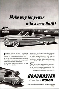 PRINT AD 1953 Buick Roadmaster Convertible Twin Turbine Dynaflow 6.5 x 10 - Picture 1 of 1