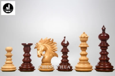  4.3″ Luxury Savano Series Staunton Chess Pieces- Bud Rosewood Triple Weighted - Image 1 of 4