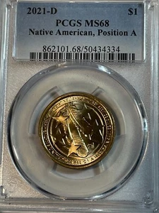 2021 D PCGS MS68 Native American Sacagawea Dollar $1 Position A - Picture 1 of 2