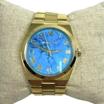 Michael Kors MK5894 Turquoise Dial Womens Watch Gold Stainless Steel - WORKS! - Image 1 of 4